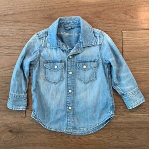Baby gap denim button up shirt girl size 18-24 months